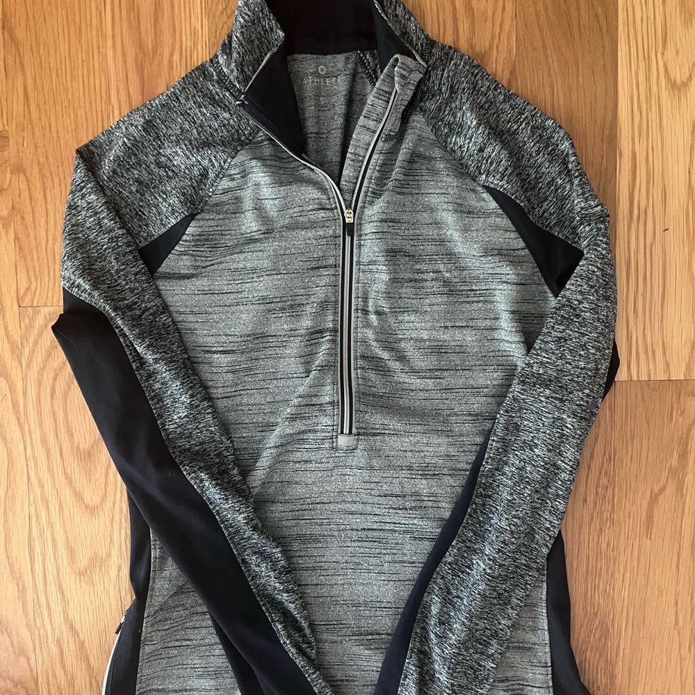 Athleta Womens Small Workout Running Pullover Half Zip Blue Long Sleeve Shirt